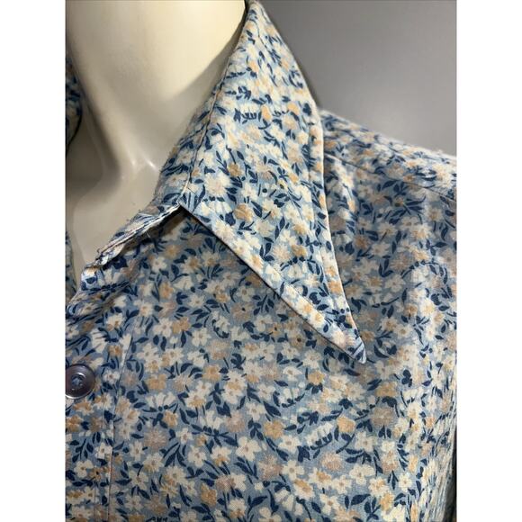 Vintage men’s floral H.I.S Pointed Collar Button Down Disco Clubbing Shirt - Picture 4 of 6